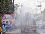 On Thursday, monitoring stations in Indirapuram, Loni, Sanjay Nagar, and Vasundhara experienced “severe” AQI with figures of 413, 461, 433, and 414, respectively, till 4pm. (Sakib Ali/HTPhoto)