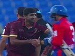 Harbhajan Singh shakes hands with Pakistan's Shahnawaz Dahani Harbhajan Singh shakes hands with Pakistan's Shahnawaz Dahani