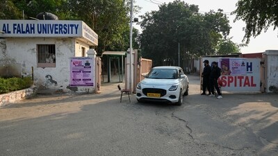 Al Falah University, located at Dhauj road, where professor Muzammil Shakeel was arrested for allegedly possessing explosives, arms and bomb-making equipment, in Faridabad. ( Parveen Kumar/Hindustan Times) Al Falah University, located at Dhauj road, where professor Muzammil Shakeel was arrested for allegedly possessing explosives, arms and bomb-making equipment, in Faridabad. ( Parveen Kumar/Hindustan Times)