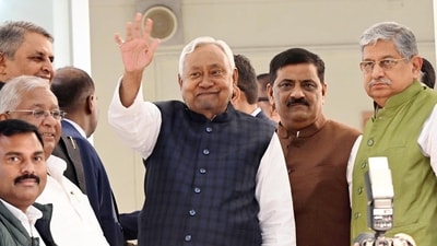 This will be the fourth time that Nitish Kumar will take oath as the chief minister of Bihar at Patna's Gandhi Maidan since 2005. (Santosh Kumar/Hindustan Times)