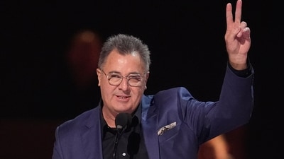 Vince Gill accepts the lifetime achievement award during the 59th Annual Country Music Association Awards. (George Walker IV/Invision/AP) Vince Gill accepts the lifetime achievement award during the 59th Annual Country Music Association Awards. (George Walker IV/Invision/AP)