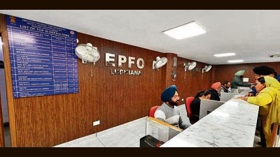 A display board showing Ludhiana MC as second in the top 10 list of defaulters at the EPFO office in Ludhiana on Thursday. (Gurpreet Singh/HT) A display board showing Ludhiana MC as second in the top 10 list of defaulters at the EPFO office in Ludhiana on Thursday. (Gurpreet Singh/HT)