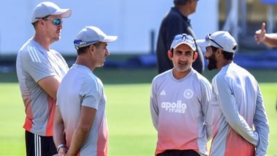 Gautam Gambhir, team's bowling coach Morne Morkel, assistant coach Ryan Ten Doeschate and player Ravindra Jadeja during a practice session (Abdul Sajid) Gautam Gambhir, team's bowling coach Morne Morkel, assistant coach Ryan Ten Doeschate and player Ravindra Jadeja during a practice session (Abdul Sajid)