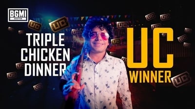 Here’s how BGMI players can turn quick weekend wins into UC rewards with the new triple chicken dinner challenge. (Krafton India) Here’s how BGMI players can turn quick weekend wins into UC rewards with the new triple chicken dinner challenge. (Krafton India)