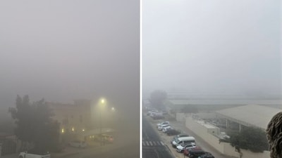 Dubai covered in thick fog. (Screengrab (X)) Dubai covered in thick fog. (Screengrab (X))
