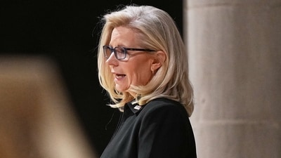 Liz Cheney speaks a tribute to her father, during the funeral for former Vice President Dick Cheney. (AP) Liz Cheney speaks a tribute to her father, during the funeral for former Vice President Dick Cheney. (AP)