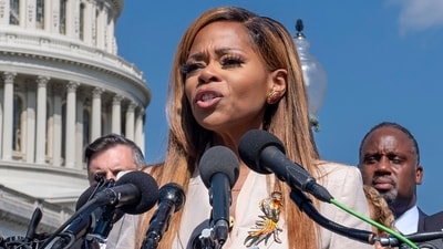 FILE - Rep. Sheila Cherfilus-McCormick, D-Fla., condemns hate speech and misinformation about Haitian immigrants during a news conference at the Capitol in Washington, Sept. 20, 2024. (AP Photo/J. Scott Applewhite, File) (AP) FILE - Rep. Sheila Cherfilus-McCormick, D-Fla., condemns hate speech and misinformation about Haitian immigrants during a news conference at the Capitol in Washington, Sept. 20, 2024. (AP Photo/J. Scott Applewhite, File) (AP)