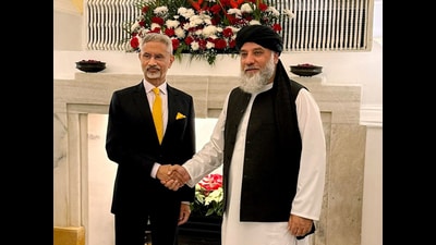 External Affairs Minister S Jaishankar meets Industry and Commerce Minister of Afghanistan, Alhaj Nooruddin Azizi, in New Delhi on Thursday. (@MoICAfghanistan X) External Affairs Minister S Jaishankar meets Industry and Commerce Minister of Afghanistan, Alhaj Nooruddin Azizi, in New Delhi on Thursday. (@MoICAfghanistan X)