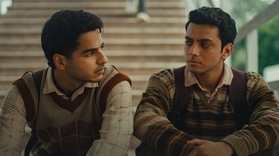 Ishaan Khatter and Vishal Jethwa in a still from Neeraj Ghaywan directed Homebound. Ishaan Khatter and Vishal Jethwa in a still from Neeraj Ghaywan directed Homebound.