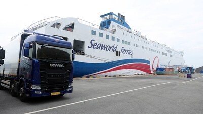 No lives were in danger and the vessel was not leaking, according to coast guard officials. (Yonhap/via REUTERS)