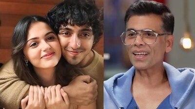 Ahaan Panday, Aneet Padda and Karan Johar Ahaan Panday, Aneet Padda and Karan Johar