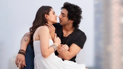 Aneet Padda and Ahaan Panday in a still from Mohit Suri's romantic drama Saiyaara. Aneet Padda and Ahaan Panday in a still from Mohit Suri's romantic drama Saiyaara.