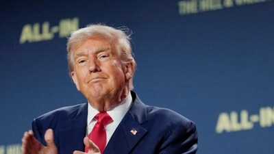 US President Donald Trump applauds at the "Winning the AI Race" Summit in Washington DC, U.S., July 23, 2025. (Reuters)