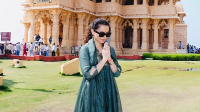 Kangana Ranaut visited Somnath Temple recently. Kangana Ranaut visited Somnath Temple recently.