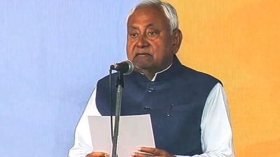 JD(U) leader Nitish Kumar takes oath as the Chief Minister of Bihar during the swearing-in ceremony in Patna on Thursday (PTI) JD(U) leader Nitish Kumar takes oath as the Chief Minister of Bihar during the swearing-in ceremony in Patna on Thursday (PTI)