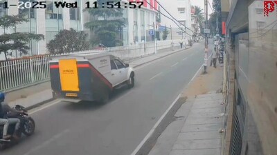The suspects forced the people inside the van into their car along with cash and drove towards Dairy Circle, where they dropped the staff and sped away with the cash. (PTI) The suspects forced the people inside the van into their car along with cash and drove towards Dairy Circle, where they dropped the staff and sped away with the cash. (PTI)