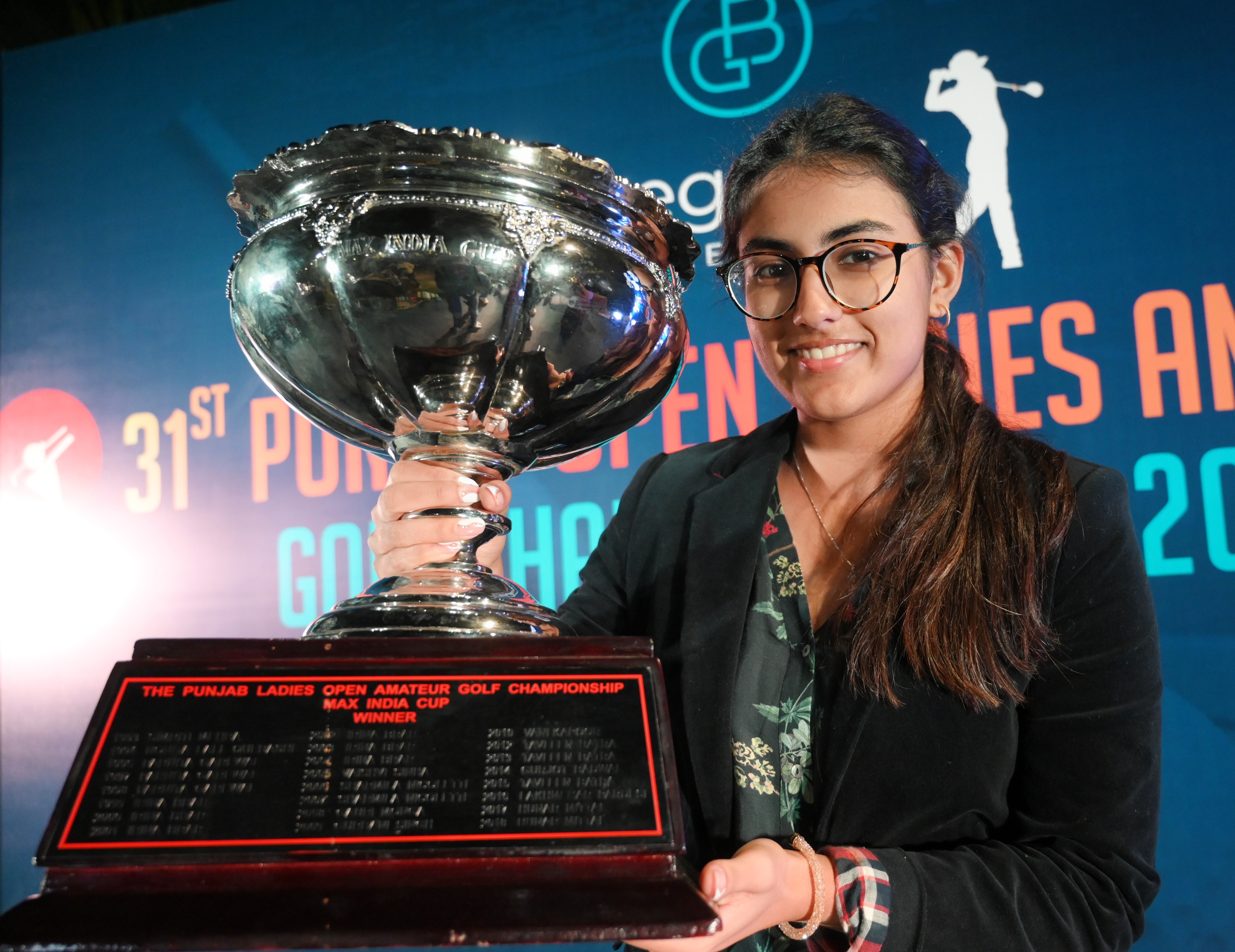 Amreen Sandhu who secured the Max India Championship Cup (Overall Open Gross, H/C 0–30) with a commanding performance. (Keshav Singh/HT) Amreen Sandhu who secured the Max India Championship Cup (Overall Open Gross, H/C 0–30) with a commanding performance. (Keshav Singh/HT)