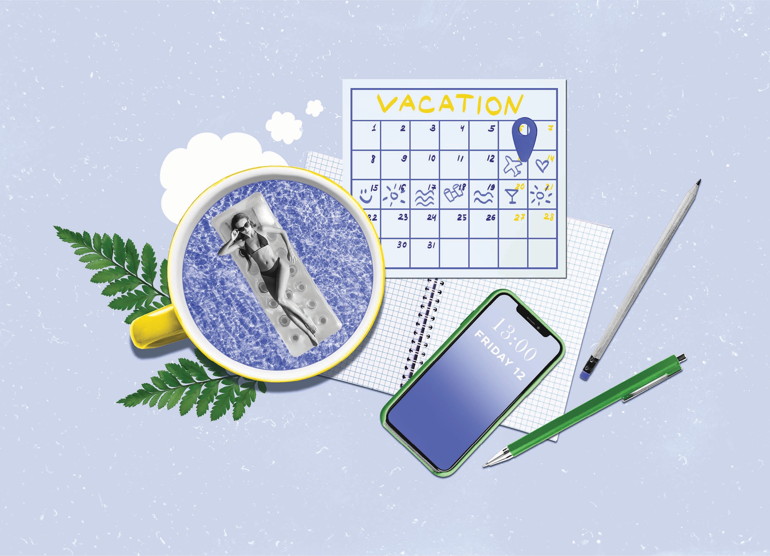Also slot the things that make life worth living, such as a coffee, a walk, a book, or a vacation. (SHUTTERSTOCK) Also slot the things that make life worth living, such as a coffee, a walk, a book, or a vacation. (SHUTTERSTOCK)