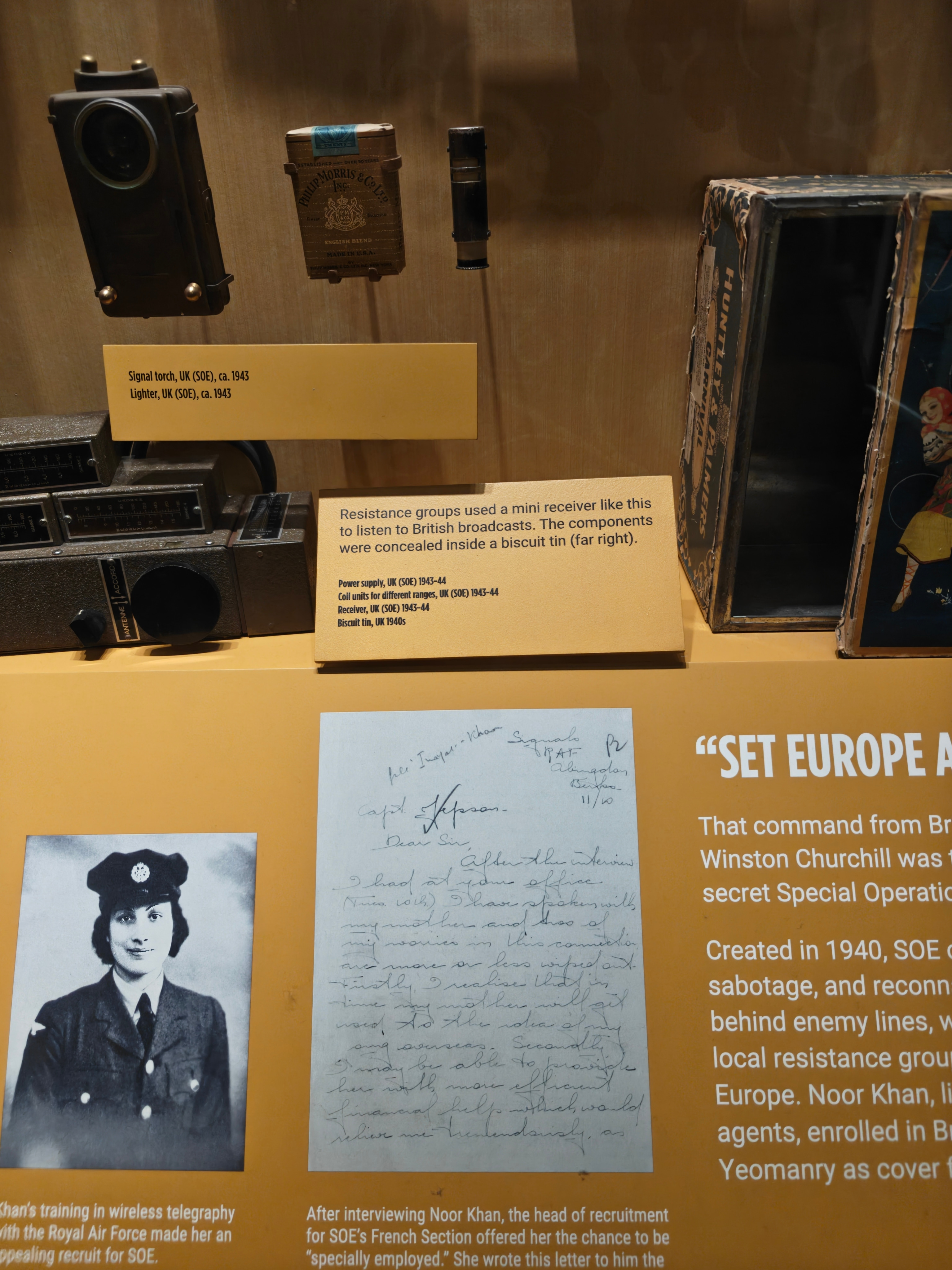 The Noor Inayat Khan display at the museum. (Riddhi Doshi)