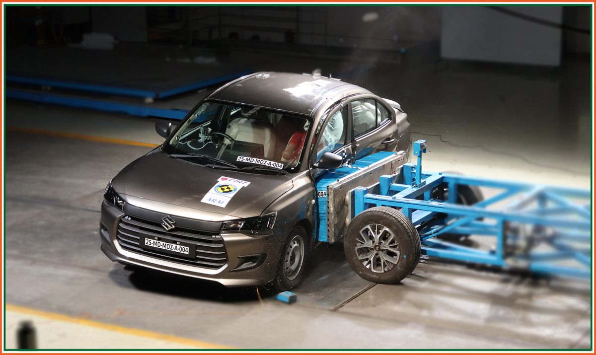 The Dzire is the first sedan from Maruti Suzuki to receive a 5-star Bharat NCAP rating The Dzire is the first sedan from Maruti Suzuki to receive a 5-star Bharat NCAP rating
