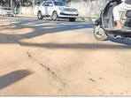 The incident has reignited anger over the city’s unfinished road repairs.(HT Photo)
