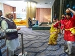 Johannesburg [South Africa], Nov 21 (ANI): Prime Minister Narendra Modi being welcomed with cultural dances as he arrives in Johannesburg, for G20 Summit to be held from November 22- 23, in Johannesburg on Friday. Minister in the Presidency of South Africa, Khumbudzo Ntshavheni also present. (DPR PMO/ANI Photo)