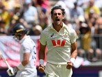 Australia's Mitchell Starc celebrates his fifth wicket on day 1 of the first Ashes Test against England Australia's Mitchell Starc celebrates his fifth wicket on day 1 of the first Ashes Test against England