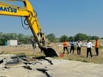 Officials noted that the spike in unauthorised plotting is directly linked to renewed activity around the airport project. (HT PHOTO)