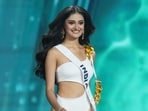 Miss India Manika Vishwakarma competes during the final round of the 74th Miss Universe Beauty Pageant in Nonthaburi province, Thailand on November 21. Miss India Manika Vishwakarma competes during the final round of the 74th Miss Universe Beauty Pageant in Nonthaburi province, Thailand on November 21.