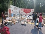The 10-day Khadi Mahotsav began at Kendriya Sanskrit University, Gomti Nagar, Lucknow on Friday (HT Photo)