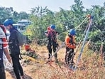 Uttam Nagar police coordinated with their Raigad counterparts, who brought in local trekking groups and drone teams to search the area. (HT) Uttam Nagar police coordinated with their Raigad counterparts, who brought in local trekking groups and drone teams to search the area. (HT)