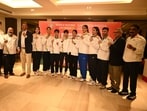 Boxing Federation of India, boxers posing with respective delegates.
