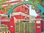Parents and fellow students held a protest outside the school in central Delhi. 