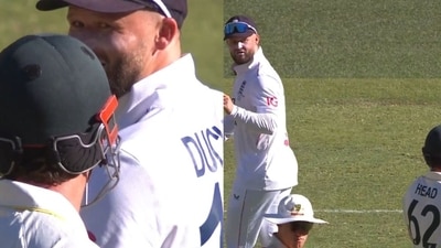 Ben Duckett confronts Travis Head. (X) Ben Duckett confronts Travis Head. (X)
