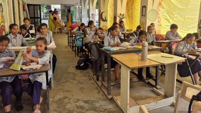 According to Gurugram’s teachers union, at least ten students in the primary wing in almost every school lack textbooks. (Parveen Kumar/HT) According to Gurugram’s teachers union, at least ten students in the primary wing in almost every school lack textbooks. (Parveen Kumar/HT)