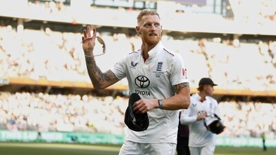 England's captain Ben Stokes acknowledges the fans as he walks out (AP) England's captain Ben Stokes acknowledges the fans as he walks out (AP)