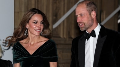 Britain's Prince William and Catherine, Princess of Wales, arrive for the Royal Variety Performance at the Royal Albert Hall, in London, Britain, November 19, 2025. (REUTERS)