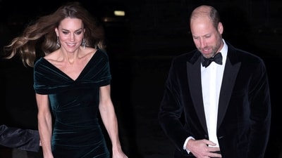 Britain's Prince William and Catherine, Princess of Wales, attend the Royal Variety Performance at the Royal Albert Hall, in London, Britain, November 19, 2025.&nbsp; (via REUTERS)