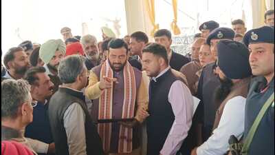 Haryana chief minister Nayab Singh Saini inspecting event venues in Kurukshetra on Friday. (Source: X) Haryana chief minister Nayab Singh Saini inspecting event venues in Kurukshetra on Friday. (Source: X)