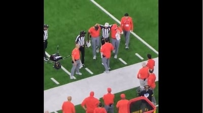 Adrian Hill suffers injury during the Buffalo Bills vs Houston Texans game. (X/@AaronWilson_NFL)