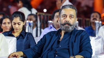 Kamal Haasan addressed the travails of independent cinema in India at IFFI 2025. (PTI Photo) (PTI) Kamal Haasan addressed the travails of independent cinema in India at IFFI 2025. (PTI Photo) (PTI)