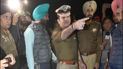 Ludhiana commissioner of police Swapan Sharma after the exchange of fire with gangsters near Ladhowal on Thursday night. Ludhiana commissioner of police Swapan Sharma after the exchange of fire with gangsters near Ladhowal on Thursday night.