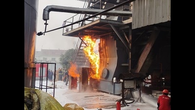 More than 200 fire tenders from Gorakhpur and adjoining districts were deployed at GIDA Sector 13 on Friday (HH) More than 200 fire tenders from Gorakhpur and adjoining districts were deployed at GIDA Sector 13 on Friday (HH)