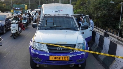 Investigation underway after unidentified men allegedly posing as RBI officials intercepted an ATM cash van and fled with about ₹seven crore, in Bengaluru. (PTI) Investigation underway after unidentified men allegedly posing as RBI officials intercepted an ATM cash van and fled with about ₹seven crore, in Bengaluru. (PTI)