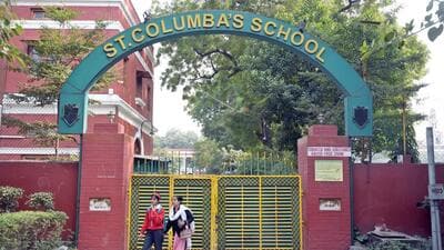 Parents hold a protest outside St Columba's School on Friday. (Sanjeev Verma/HT Photo) Parents hold a protest outside St Columba's School on Friday. (Sanjeev Verma/HT Photo)