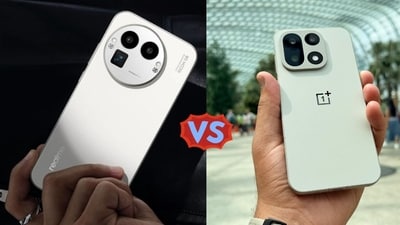 Realme GT 8 Pro vs OnePlus 15: Design, display performance, cameras, and price compared. (HT) Realme GT 8 Pro vs OnePlus 15: Design, display performance, cameras, and price compared. (HT)