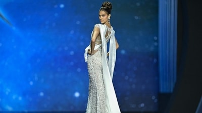 Miss Cuba, Lina Luaces - who placed 3rd in the Top 12 - shone in a sleek, pearl-encrusted silver gown that hugged her silhouette with sculptural precision. The elegant back drape and her high, polished updo added a touch of regal sophistication to her radiant aura. (AFP) Miss Cuba, Lina Luaces - who placed 3rd in the Top 12 - shone in a sleek, pearl-encrusted silver gown that hugged her silhouette with sculptural precision. The elegant back drape and her high, polished updo added a touch of regal sophistication to her radiant aura. (AFP)