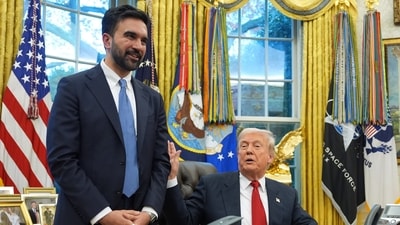 President Donald Trump talks after meeting with New York City Mayor-elect Zohran Mamdani in the Oval Office of the White House, Friday, Nov. 21, 2025, in Washington. (AP) President Donald Trump talks after meeting with New York City Mayor-elect Zohran Mamdani in the Oval Office of the White House, Friday, Nov. 21, 2025, in Washington. (AP)