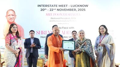 Uttar Pradesh chief minister Yogi Adityanath at a FICCI FLO event in Lucknow on Friday. (HT Photo) Uttar Pradesh chief minister Yogi Adityanath at a FICCI FLO event in Lucknow on Friday. (HT Photo)