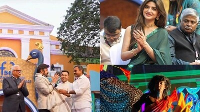 Nandamuri Balakrishna was felicitated at the opening parade of IFFI for completing 50 years as an actor Nandamuri Balakrishna was felicitated at the opening parade of IFFI for completing 50 years as an actor